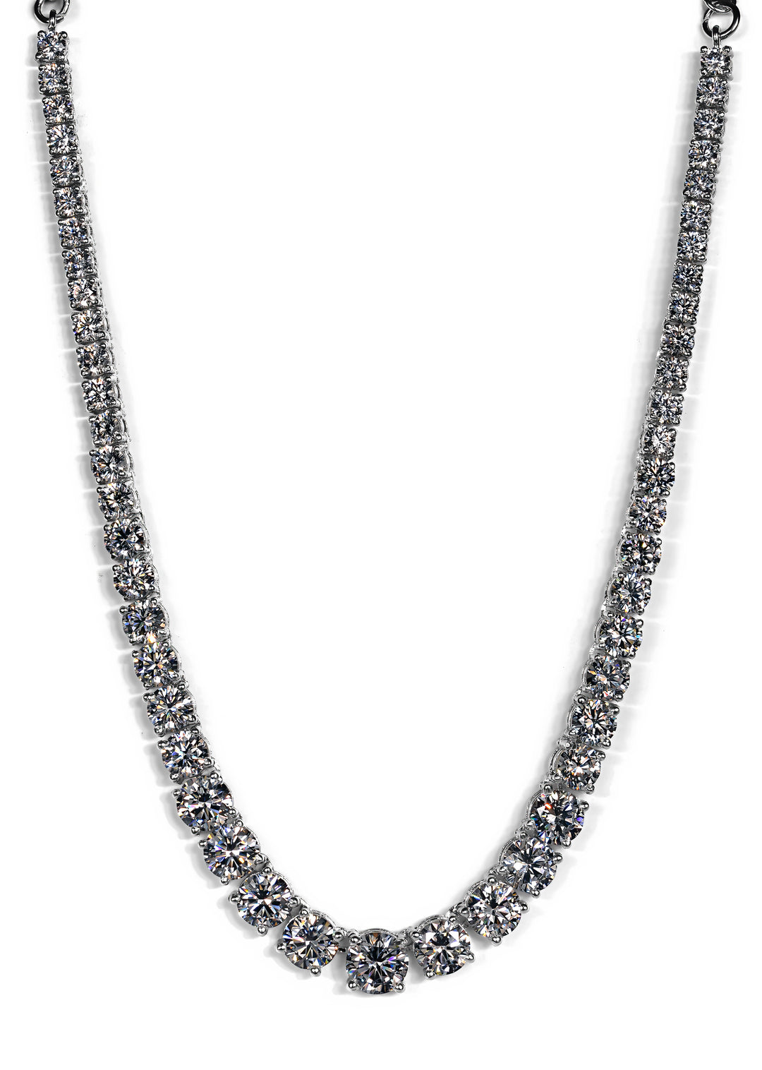 Iced out moissanite diamond substitute necklace in 925 silver handcrafted by Zanvari's skilled craftsmen