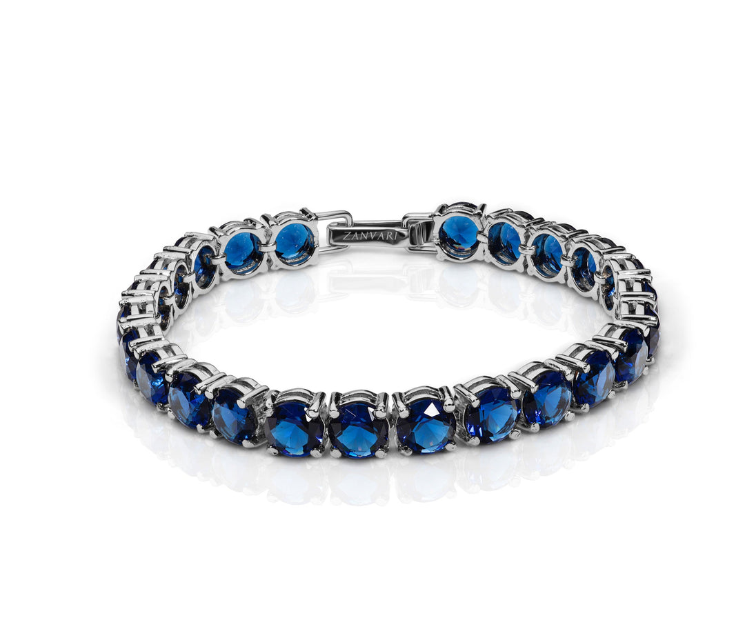 Lab made Sapphire Stone Bracelet In 925 Silver For Mother's Day Gift