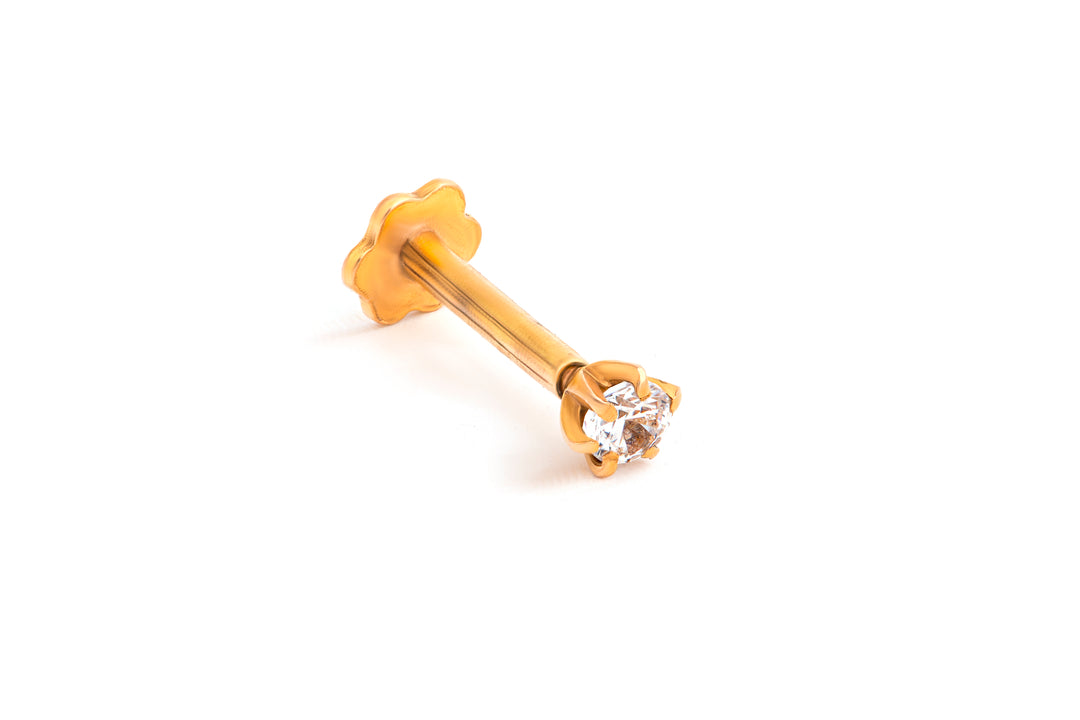 21K GOLD NOSE PIN WITH DIAMOND