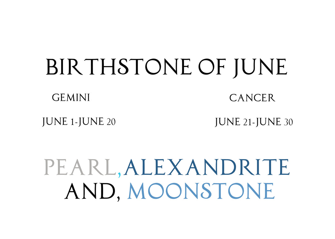 Birthstone Of June Pearl, Alexandrite and Moonstone