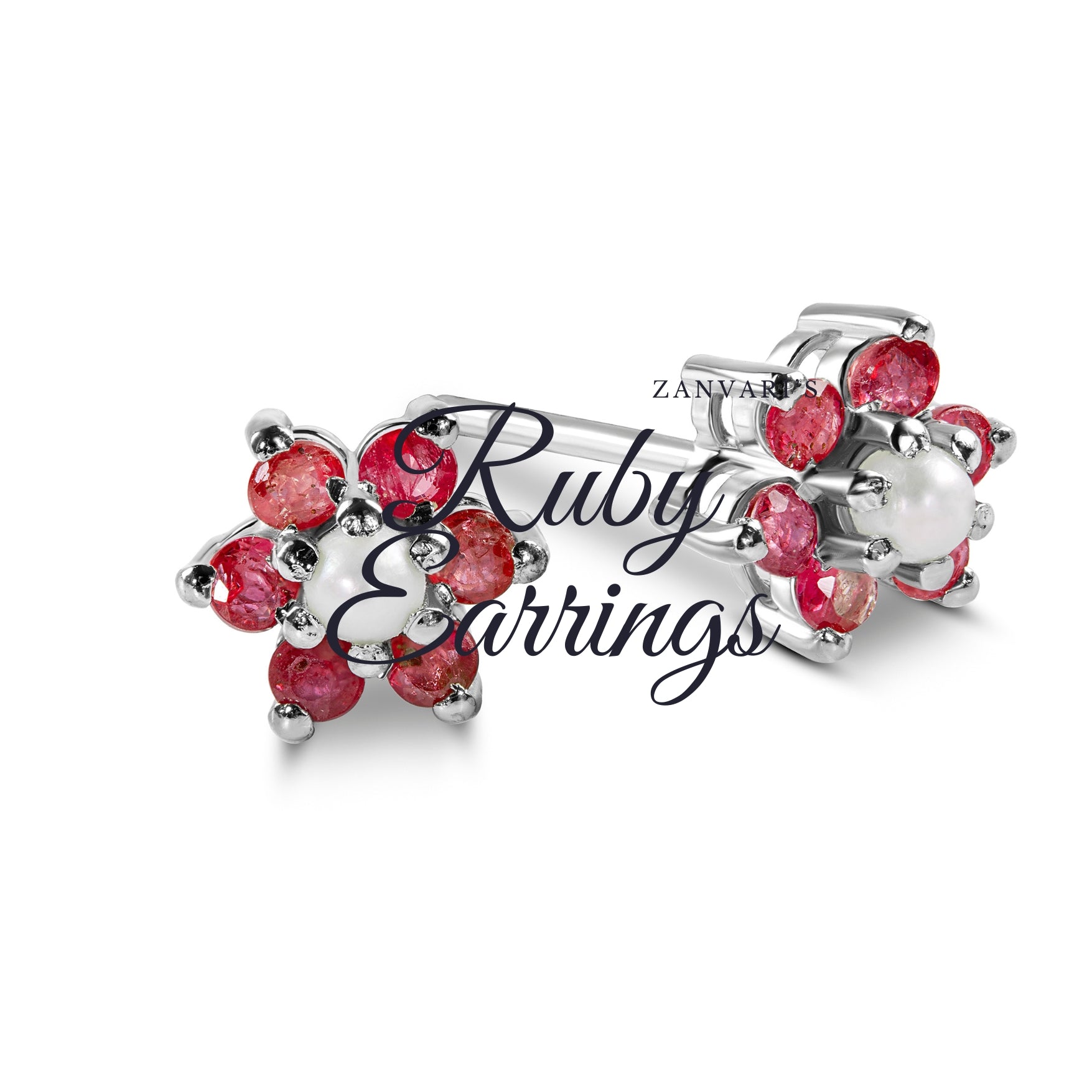 Natural Ruby Studs/Earrings in 925 Silver At affordable Prices Online ...