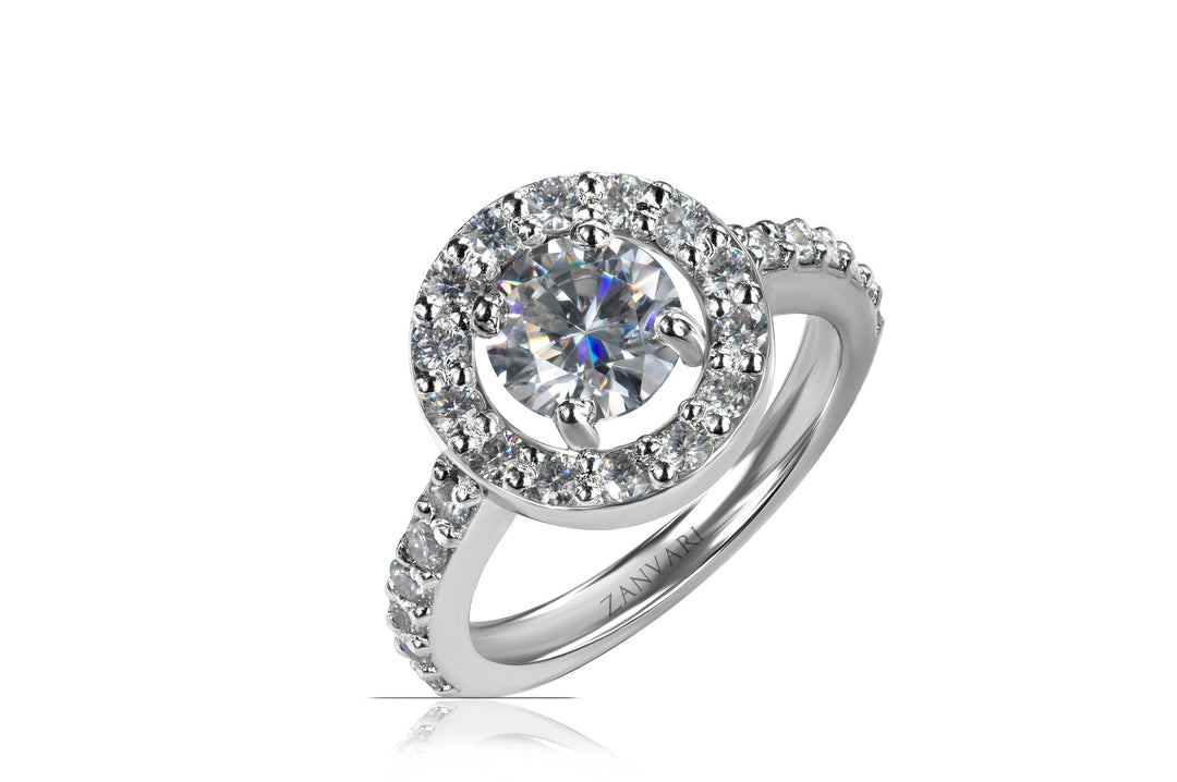 925 Silver Ring Embedded With Moissanite Handcrafted Luxury