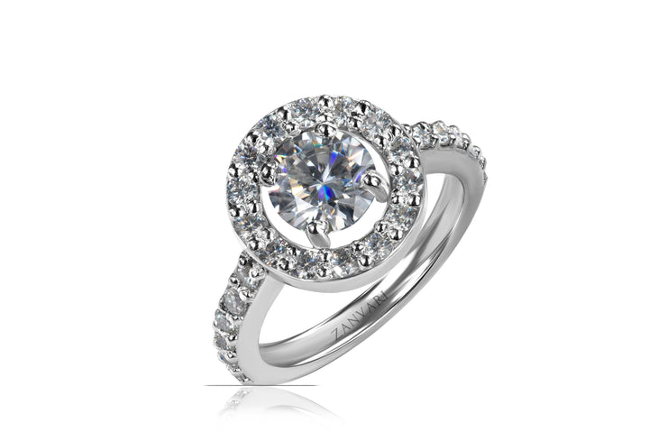 925 Silver Ring Embedded With Moissanite Handcrafted Luxury