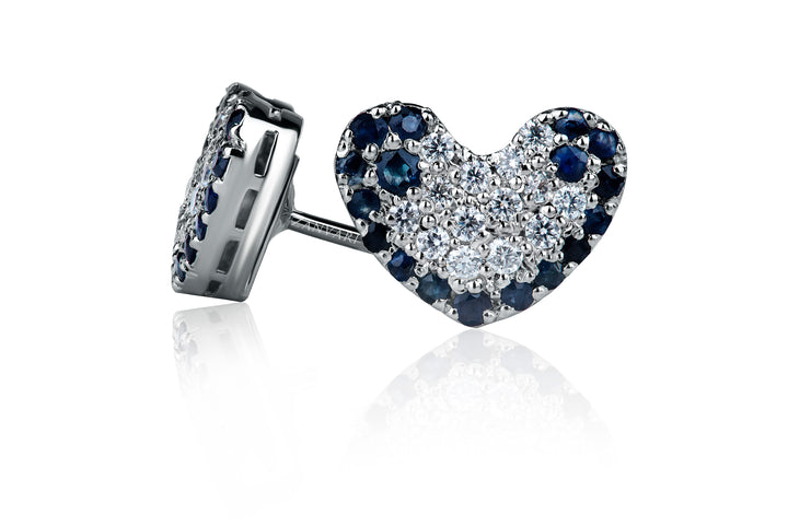 RADIANT SAPPHIRE HEART-BEAT STUDS