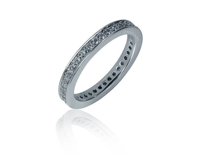 showcasing 925 silver eternity band to go with any solitaire crafted by hands