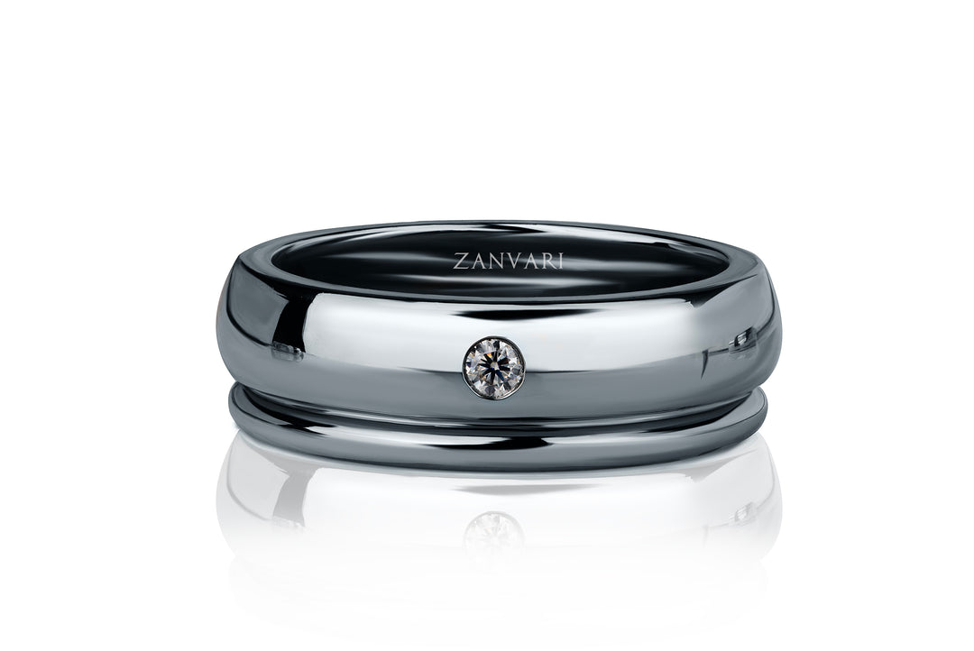 925 silver ring handcrafted by skilled craftsman of Zanvari with diamond