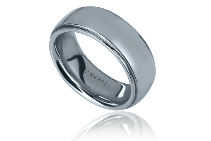he Reflect Band by Zanvari — handcrafted 925 sterling silver mirror-finish ring with premium rhodium plating, precision-polished for high shine, captured on a white studio background.