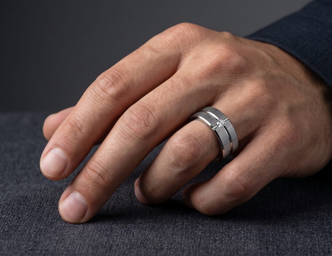 Diamond Men's ring in silver