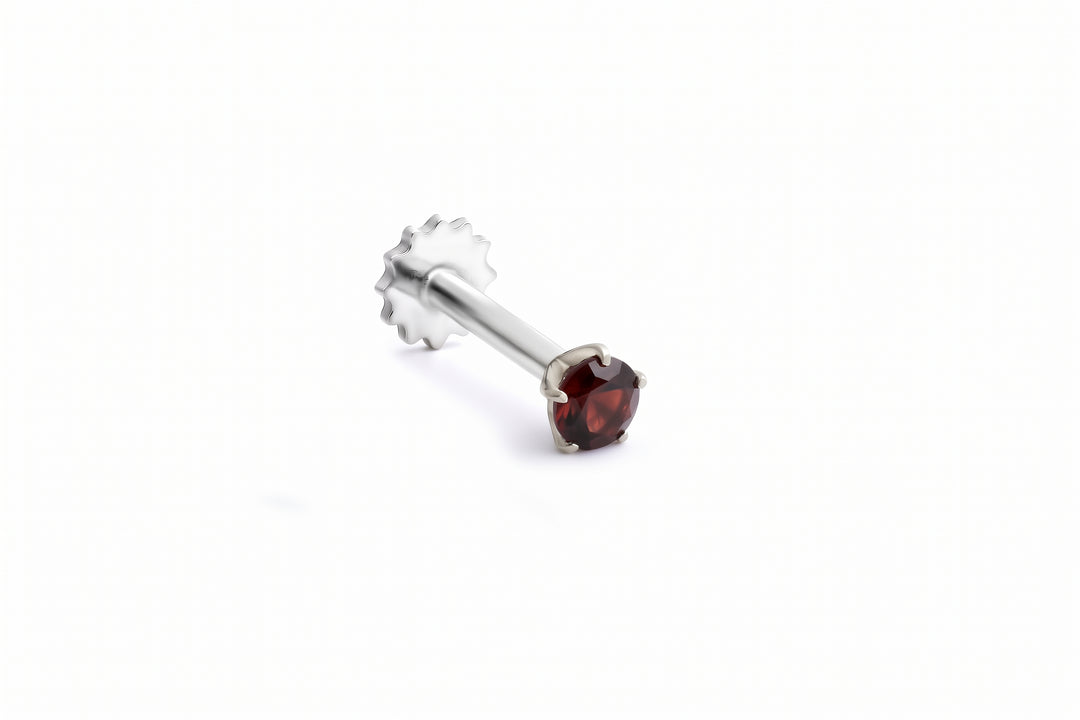 Deep burgundy garnet nosepin