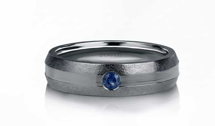 Imperium Sapphire Band — Men's Natural Sapphire Ring in 925 Silver