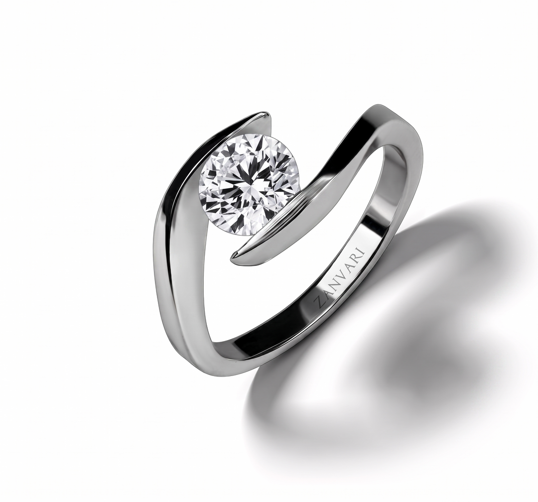 Eternal Light — 1 Carat Round Brilliant Lab Grown Diamond Solitaire Ring in 925 Sterling Silver, IGI Certified | Zanvari Karachi