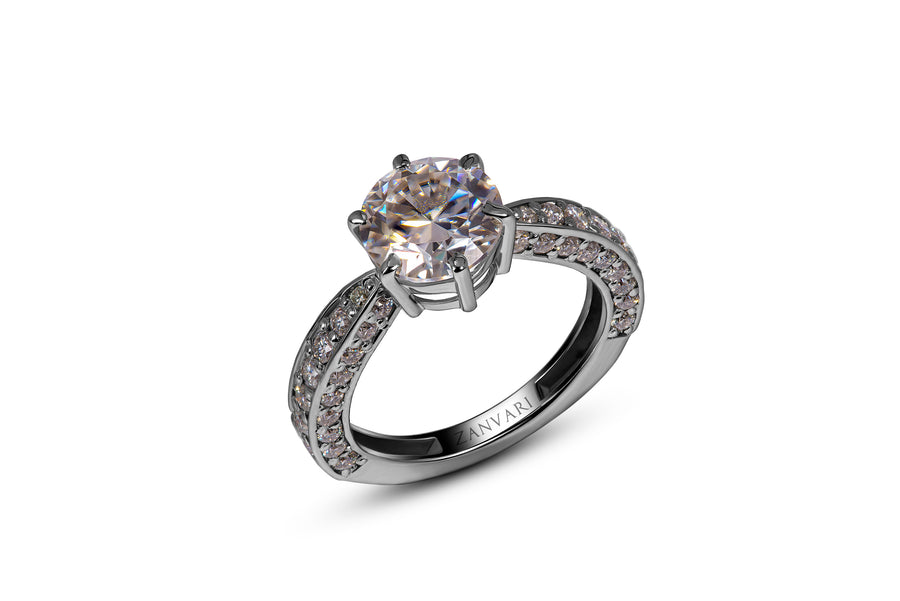 Zanvari Moissanite Rings in 925 Sterling Silver Online