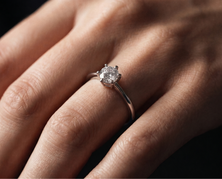 Moissanite solitaire ring in 925 silver