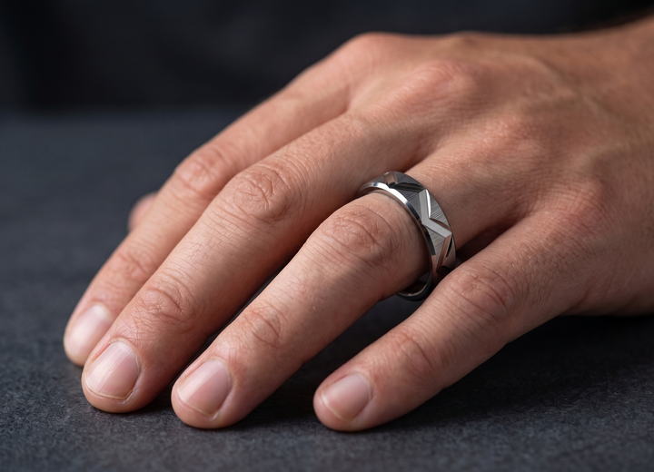 Men's sterling silver wedding band