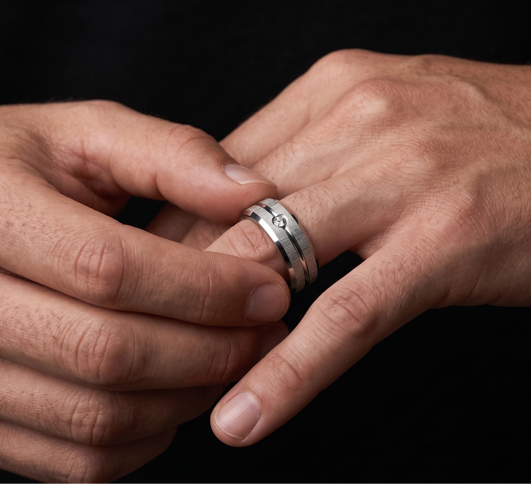 Moissanite engagement ring in 925 silver handcrafted