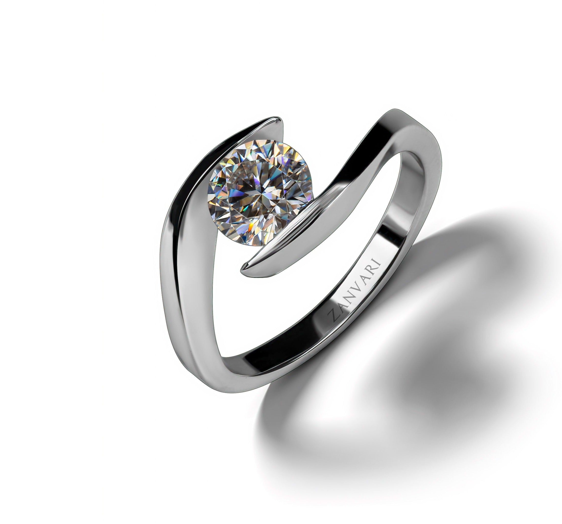 Buy jewelies 0.10 CT Round Brilliant Solitaire 925 Sterling Silver  Engagement Ring at Amazon.in