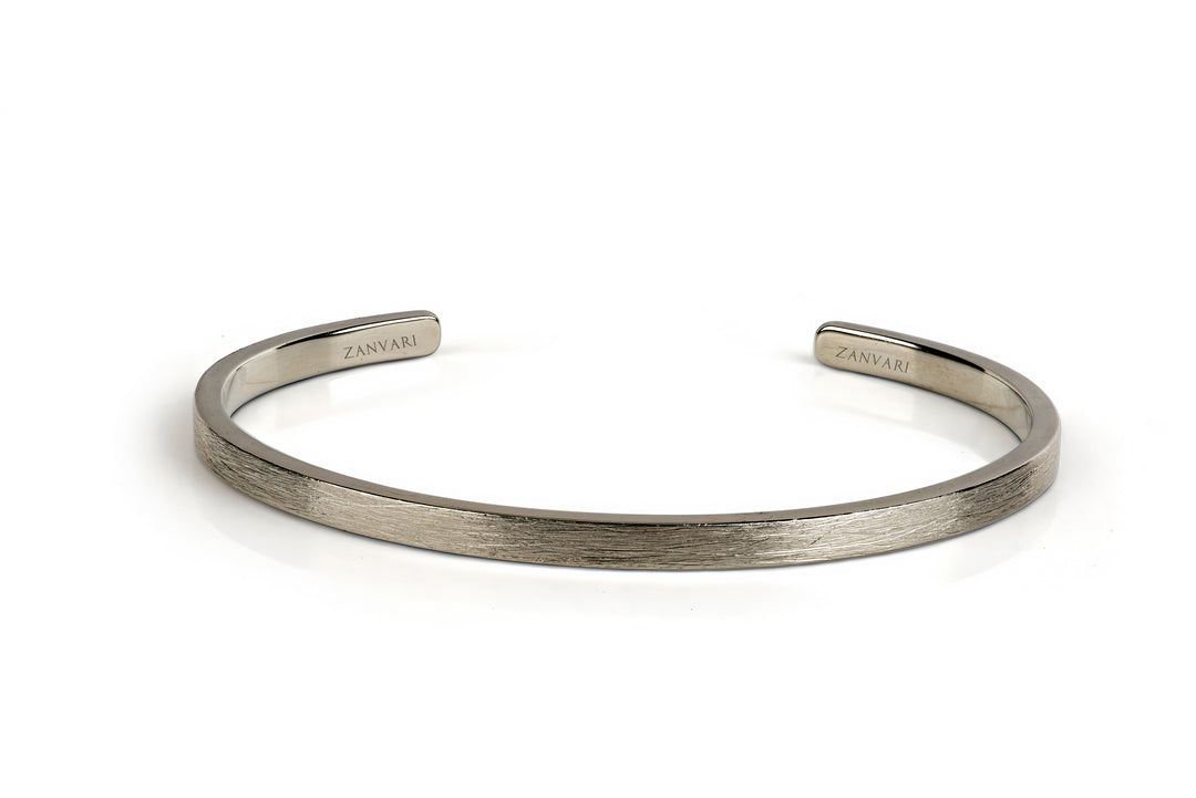 925 silver bangle for man in matte finish 