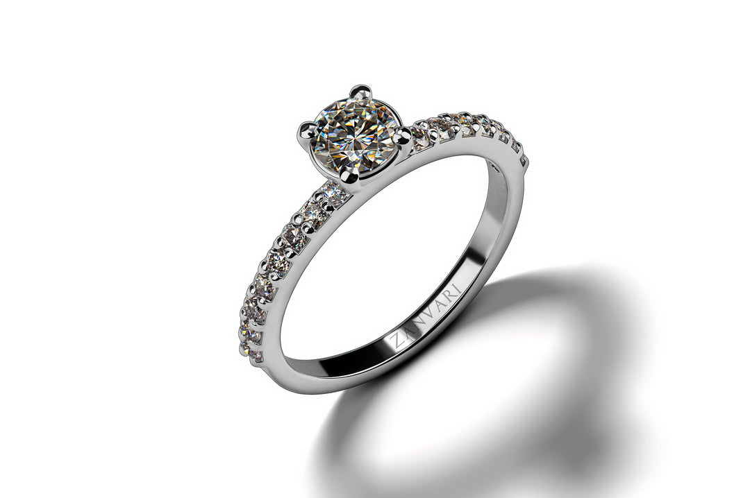 A moissanite an alternative for diamond ring in 925 silver  for everyday wear 