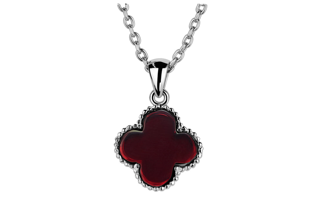 VANCLEEF INSPIRED CLOVER NECKLACE RED – Zanvari - Main Image