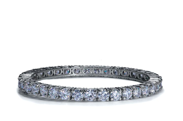 Moissanite Bangle in Silver on white background