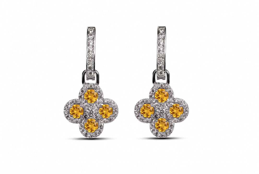 Citrine earrings in silver