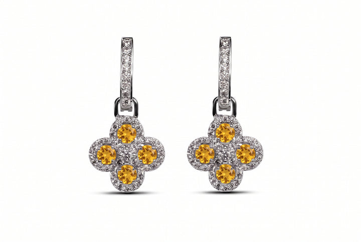 Citrine earrings in silver