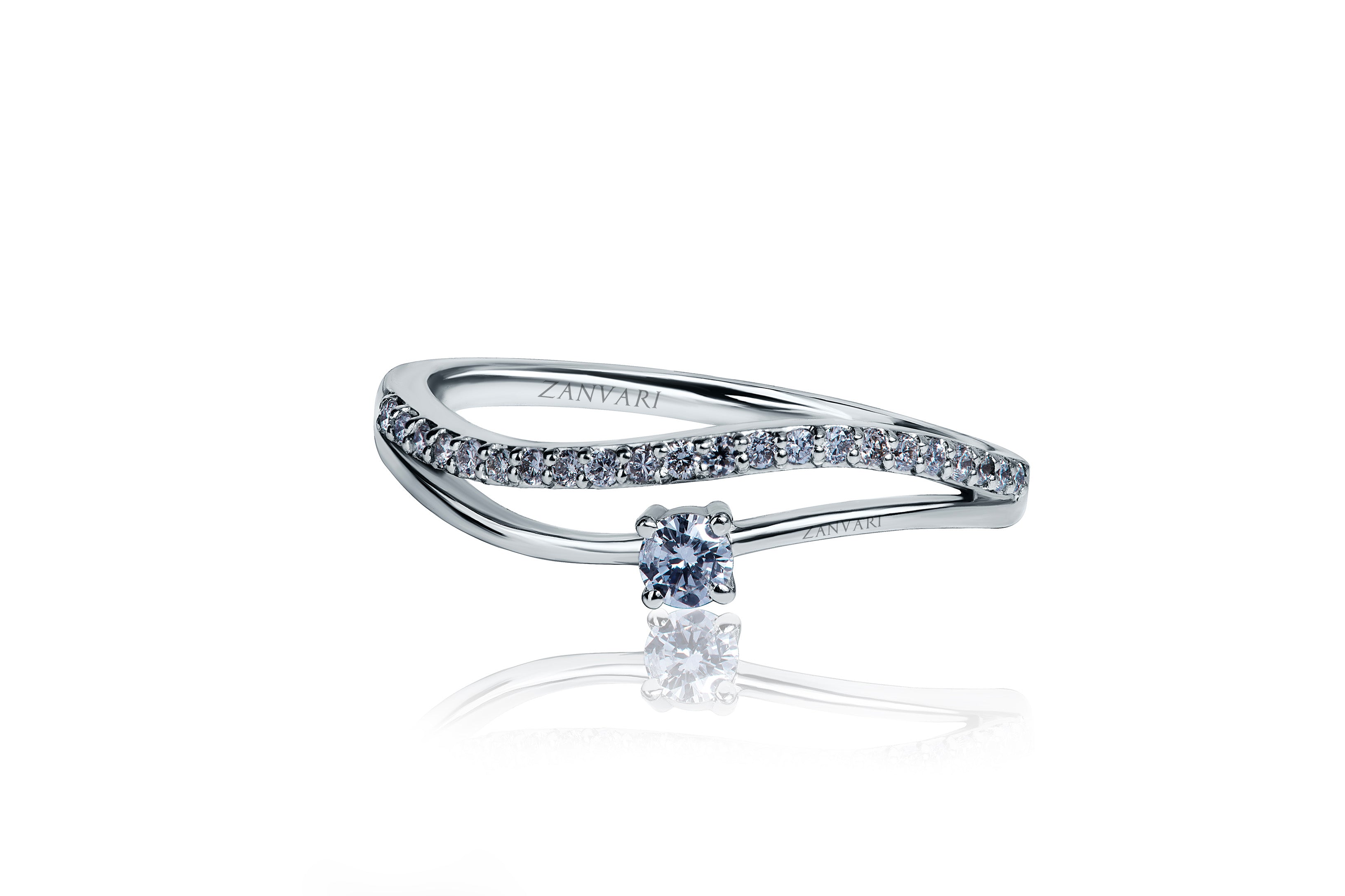 Natural Diamond Ring In 18K White Gold – Zanvari