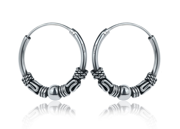 Trendy Hoops Crafted in 925 silver oxidised finished for everyday wear
