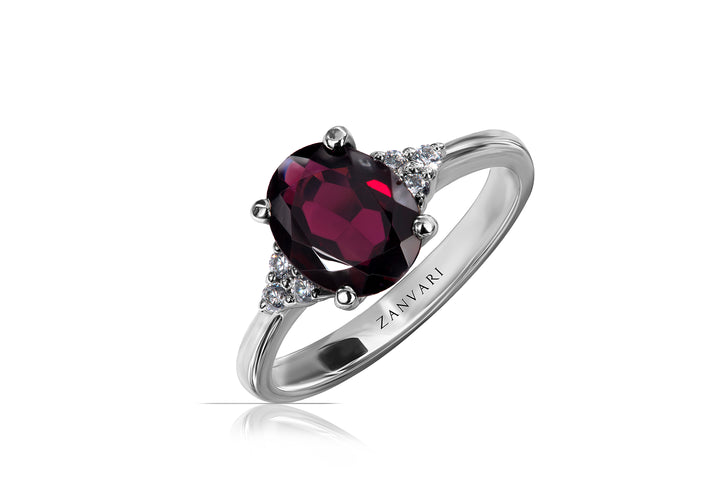 Indian Garnet ring embedded in 925 silver handcrafted by zanvari