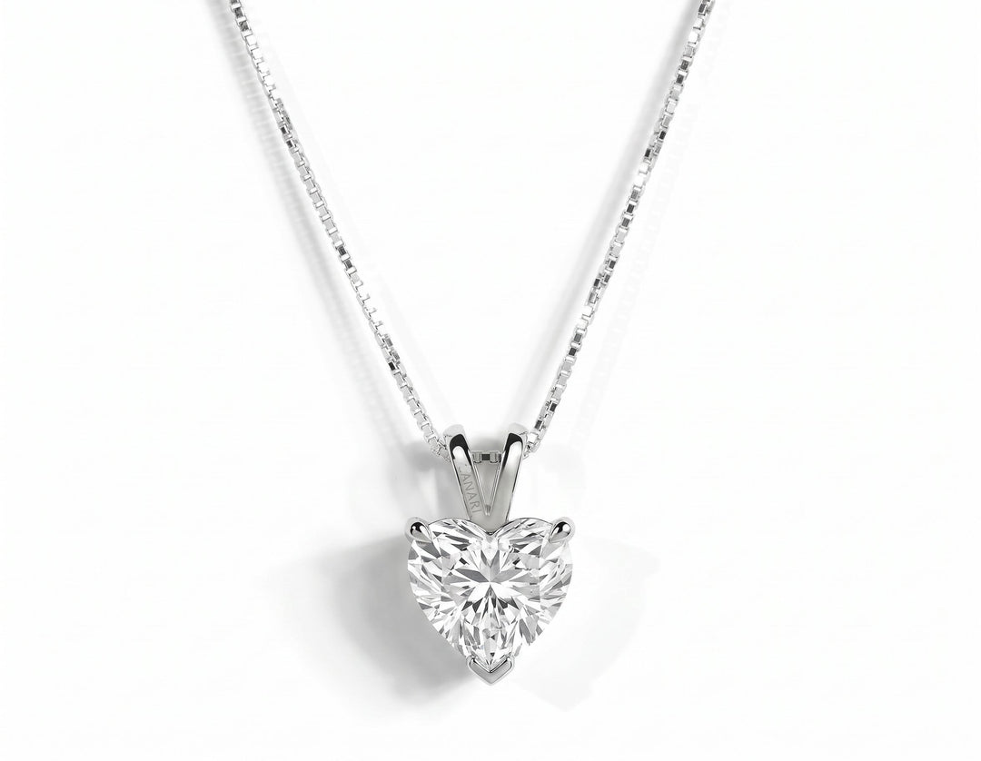 Heart cut stone italian pendant