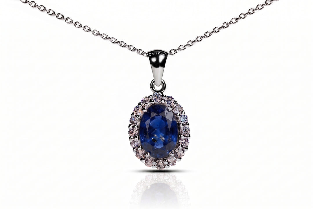 Zanvari natural sapphire ring handcrafted in 925 sterling silver