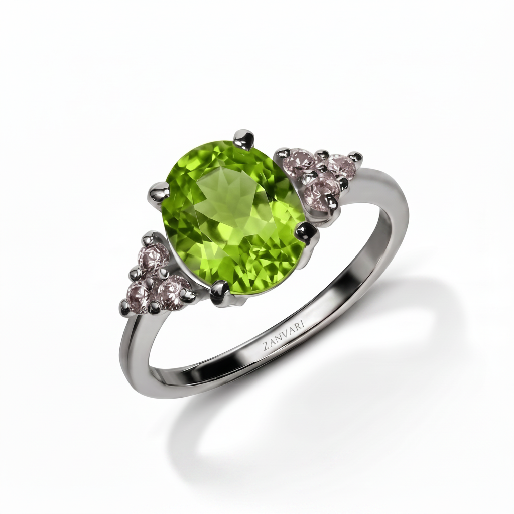 Natural Peridot in 925 silver handcrafted ring by artisan in Pakistan Karachi