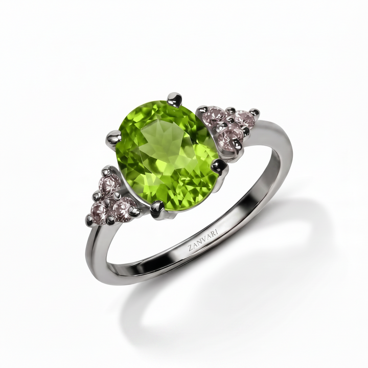 Natural Peridot in 925 silver handcrafted ring by artisan in Pakistan Karachi