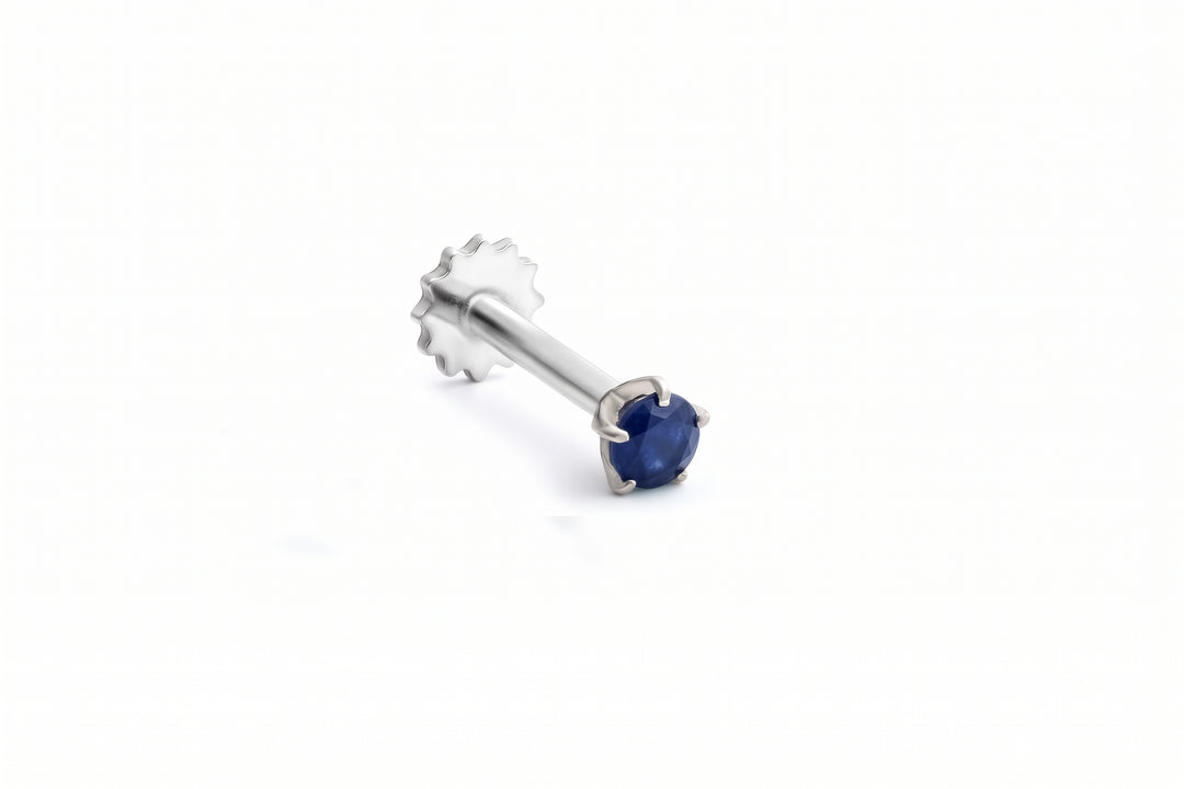 Silver sapphire nosepin