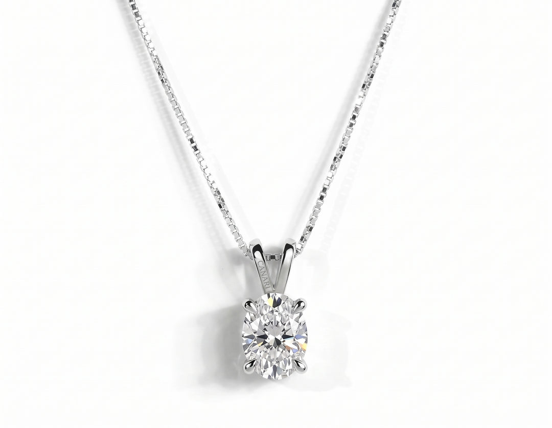 Truly Mine Necklace — 1ct D/VVS1 GRA Graded Oval Cut Moissanite