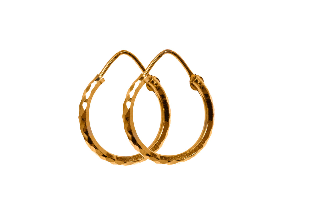 22k Gold Round Earrings - Timeless Elegance