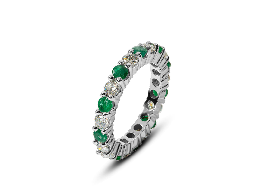 Emerald and Moissanite Eternity Band: A Symbol of Eternal Love