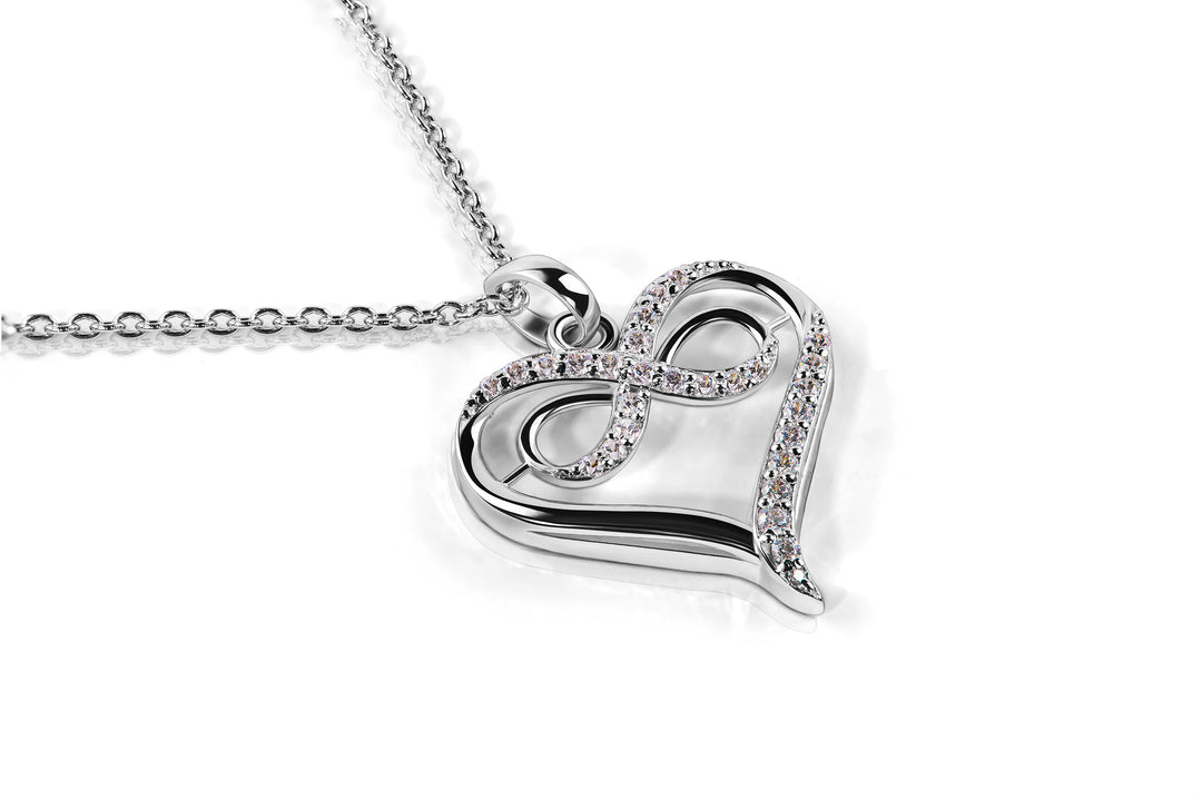 Heart-Shaped Infinity Pendant in Sterling Silver 925 