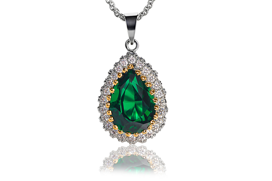 Authentic Hurrem Sultan Necklace- Handcrafted with Green Stone and Sterling Silver