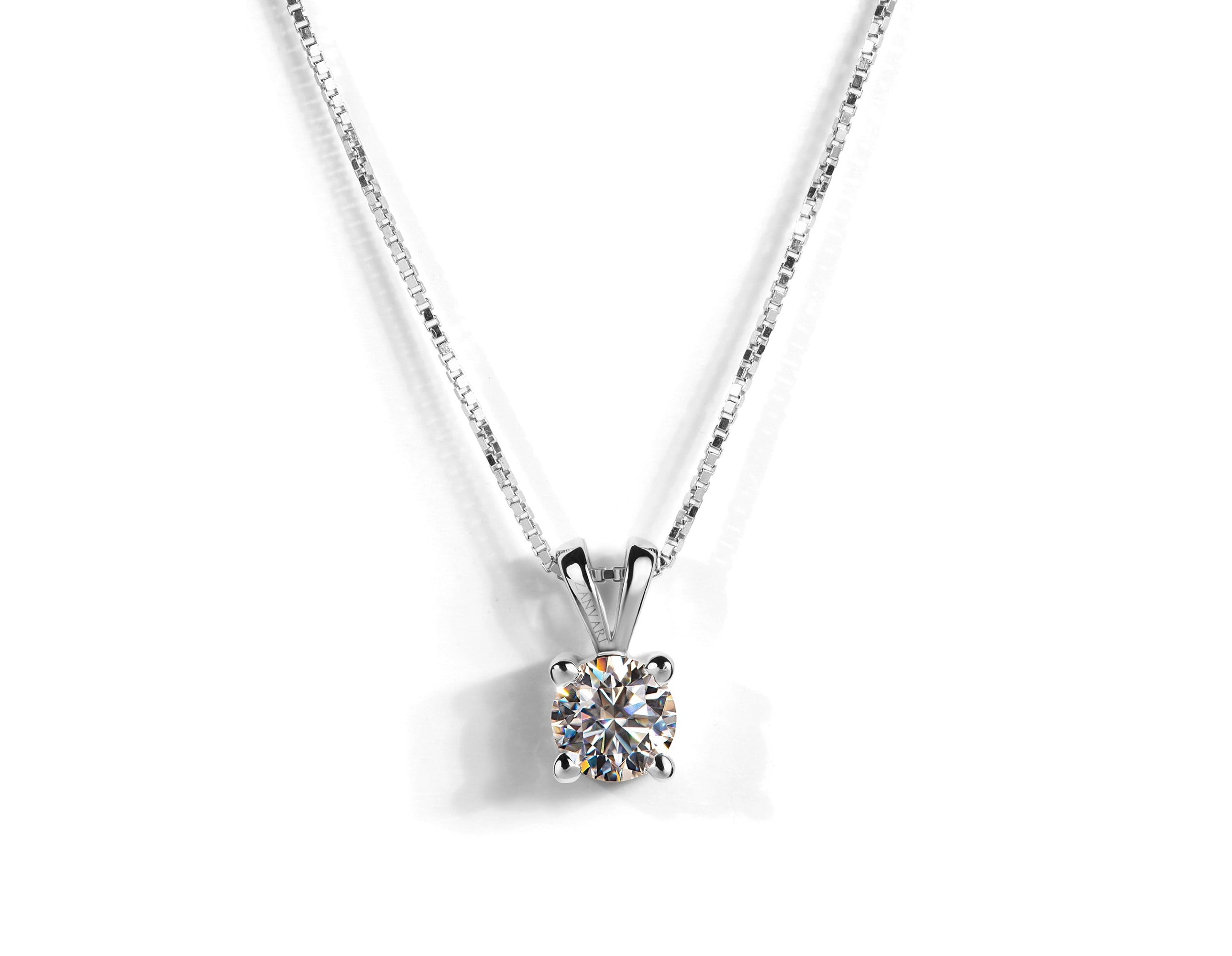 Exquisite 1 Carat Moissanite and Silver Necklace – Zanvari