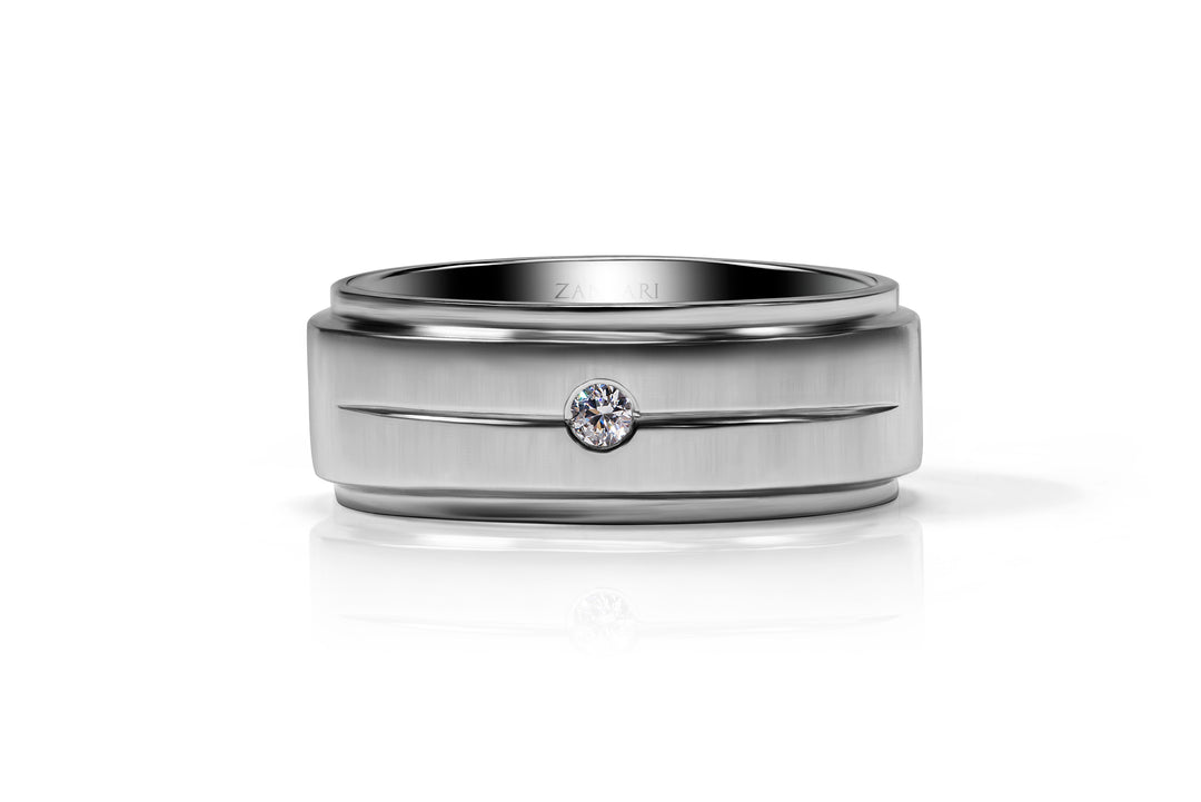 Men's Engagement Moissanite Band in Sterling Silver 925 - Timeless and Affordable
