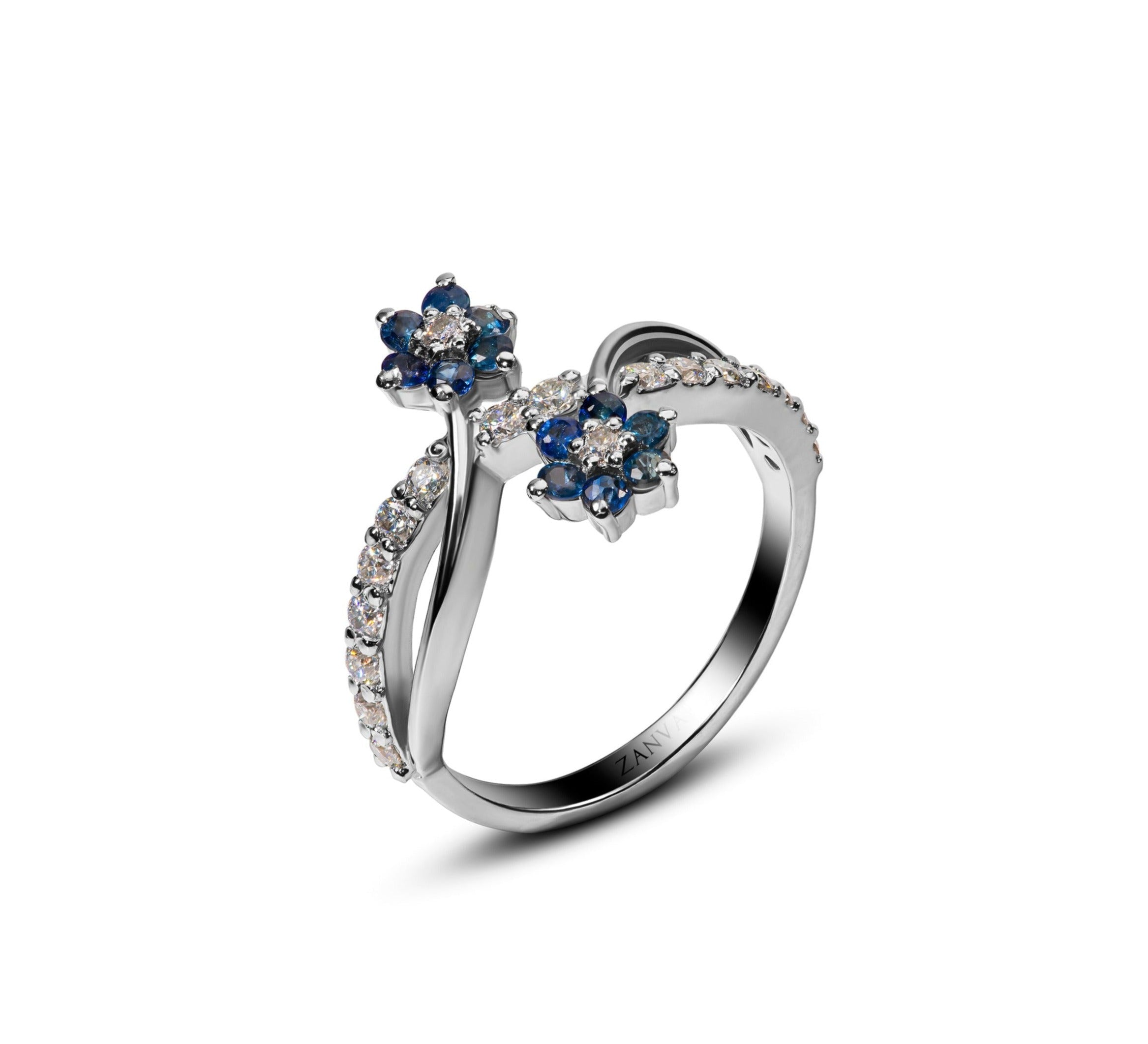 Natural Sapphire Ring In Sterling Silver 925 Handmade ZANVARI Zanvari