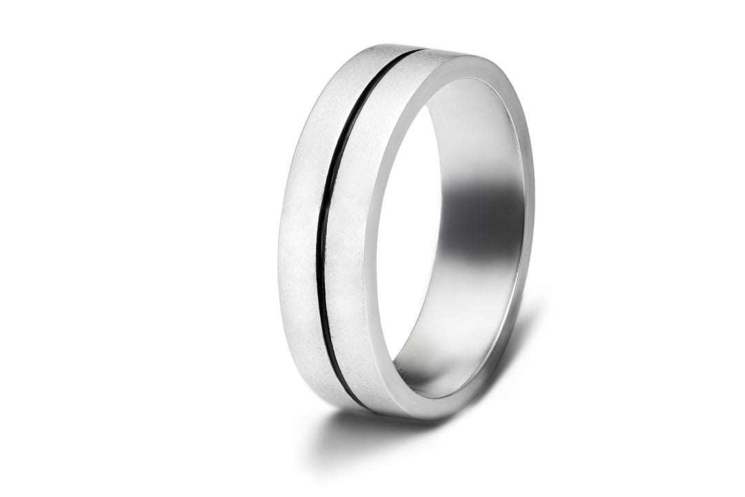 Sterling silver 925 ring with matte finish for men online