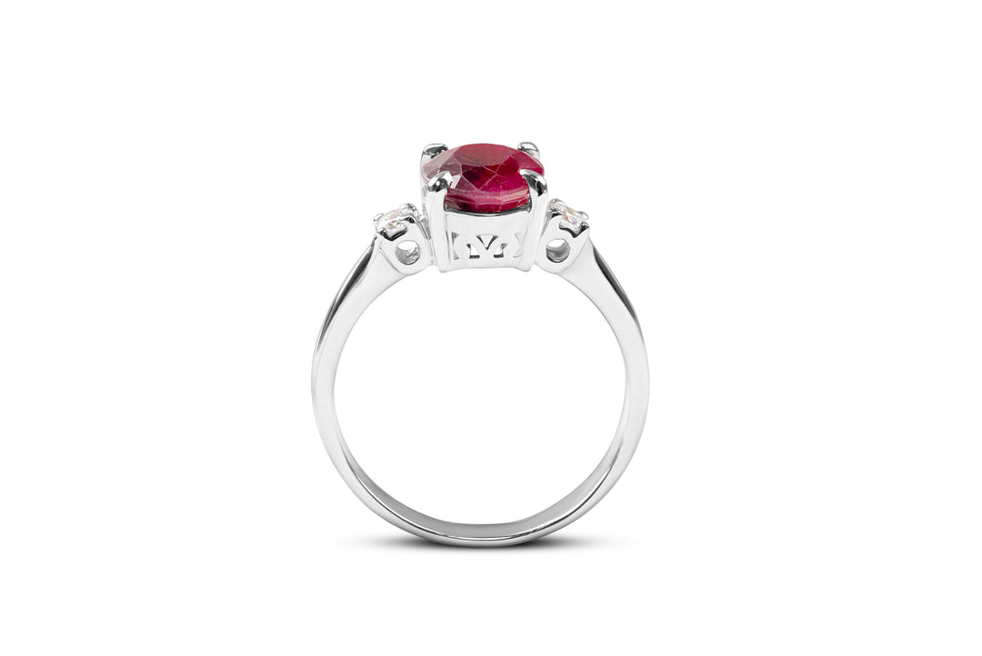 Natural Ruby & Cubic Zirconia Rings - A stunning combination