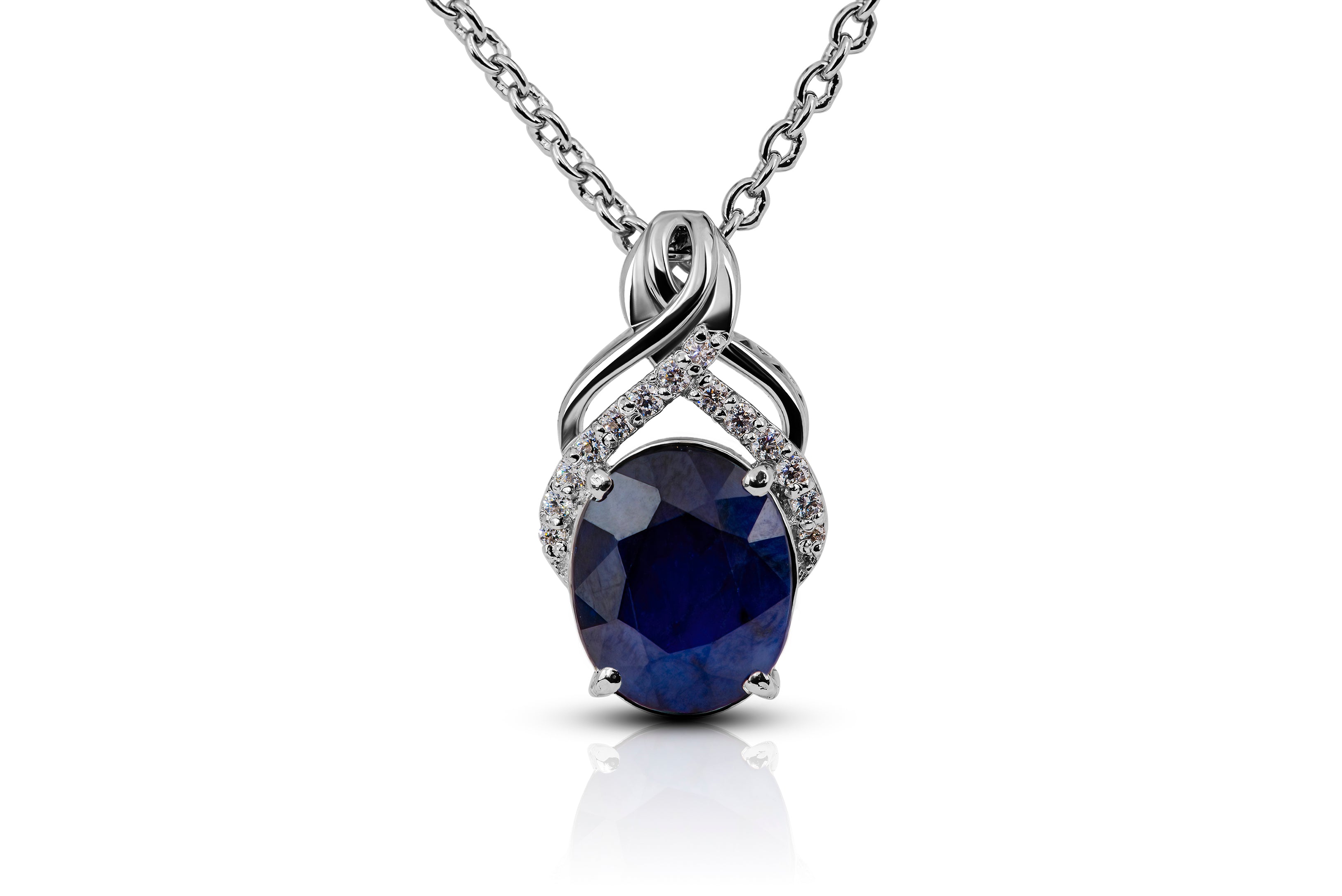 Sterling silver clearance sapphire necklace