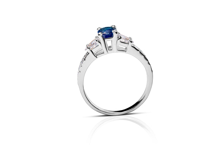 Sapphire Ocean Ring in Sterling Silver 925