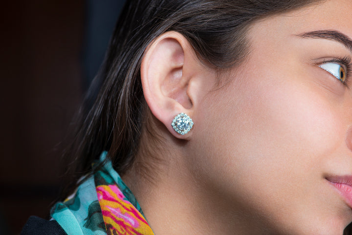 Moissanite Studs Earrings In Sterling Silver 925