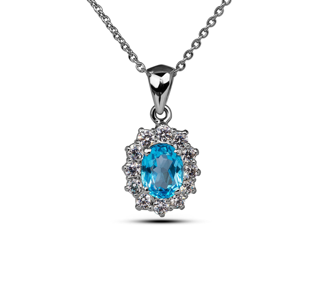 Topaz Necklace in Sterling Silver 925 | Timeless Jewelry Piece