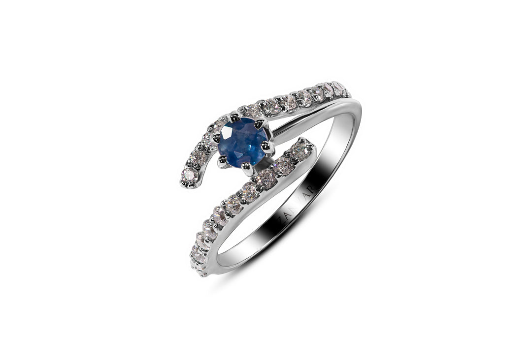 Sapphire Swirl Ring - Captivating Beauty in an Intricate Design