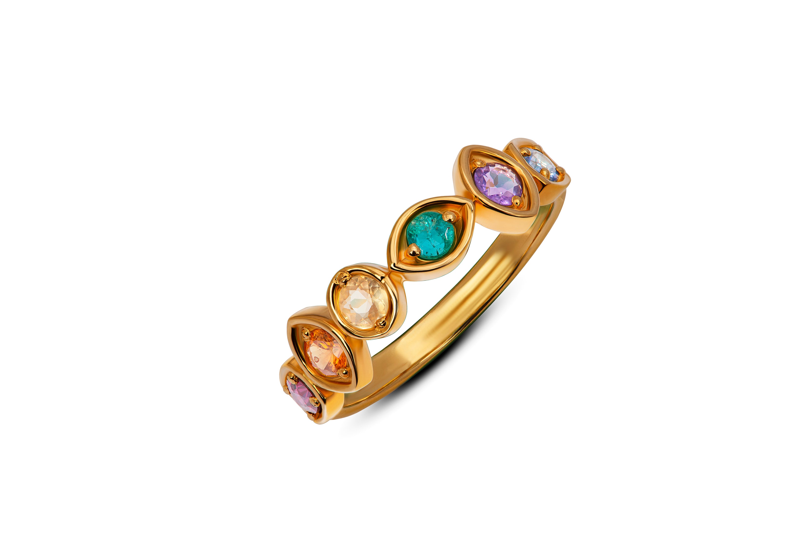 Avengers Infinity Stones Ring with Natural Stones in Gold Plating – Zanvari